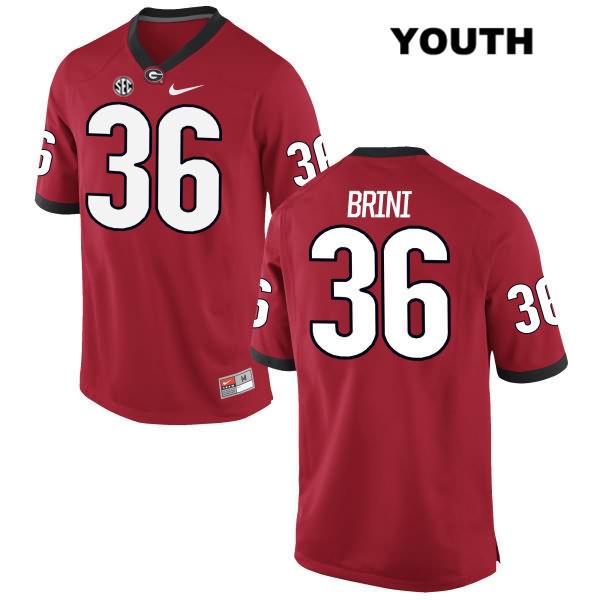 Georgia Bulldogs Youth Latavious Brini #36 NCAA Authentic Red Nike Stitched College Football Jersey FHU0756JG